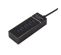 Acouto High Speed 4 Port USB 3 0 Hub Converter Adapter Portable Extender for Card Reader to 5Gbps Use the Dat HUBUSB3 0Converter AdapterCard Reader (Black)