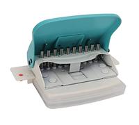 Acouto Hole Punch Metal Body Incisive Plastic Bottom Pad 10 Holes Handheld Punch for Bookbinding DocumentationLight Blue Rulers on for the Pu Hole PunchPaper Punch10 Holes PunchHandheld (Light blue