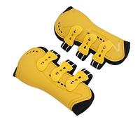 Acouto Horse Care Products Yellow Adjustable Breathable Hard Shell Front Leg Protective Boots Classic Equine Supplies for Training Jumping Riding 2PCS Horse Tendon Boots Tendon (M 100x70cm /