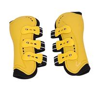 Acouto Horse Care Products Yellow Adjustable Breathable Hard Shell Front Leg Protective Boots Classic Equine Supplies for Training Jumping Riding 2PCS Horse Tendon Boots Tendon (L)