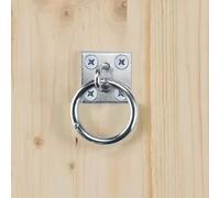 Acouto Horse Tie Ring Plate Ni Plating Iron Horse Stall Tie Ring for Barn Stable and Trailer Use Indoor Outdoor Hitching Reduces Pull Back Movement for Horses