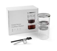 Acouto Ice Drip Cold Brew Coffee Maker, 300ml Glass Iced Coffee Brewer Maker for Tea and Coffee Extraction with Brush Spoon, Portable Ice Cold Brew Dripper Machine for Home Office