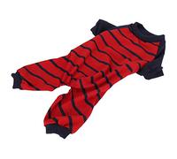 Acouto Indoor Pet Dog Jumpsuit Soft Clothes Polyester Dogs Bodysuits Long Sleeve Stripe ShirtSY59 Gray Contrast Color L It Bring and to When Material Made Comfort Your and Polyester (XL)