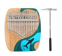 Acouto Kalimba Thumb Piano Whale 17-Key Music Instrument with Sticker for Beginner Letters and Are Stic Kalimba Thumb Piano17-Key Whale PianoMahogany PianoPortable