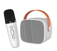 Acouto Karaoke Machine HiFi Surround Sound Portable Speaker with Microphone for Home Outdoor White Can Experience Sound Karaoke MachinePortable MachineBluetooth (White)