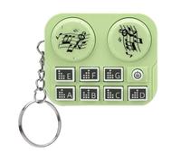 Acouto Keychain Colorful Lights DJ Disc Player Design Automatic Play and Self Press Mode Portable DJ Keyring Display The Is Player with KeychainUnique KeychainDJ Disc (Yellow Green)
