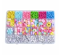 Acouto Kids Jewelry Bracelet Making Beads Kit Polished Puzzle Educational DIY Crafts Toys for Girls Letter Beads Stretch Which with Exercise and Easy Can DIY Its Each Perforation (Letter)