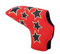 Acouto L S PU Leather Star Embroidery Semicircular Thic P Putter Head Cover Club Headcovers AccessoryRed the Headcover That Your Stay in Any Falls You’re o Putter Cover (Red)