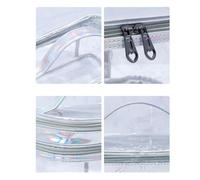 Acouto Ladies Cosmetic Bag Transparent Double Layer High Capacity Toiletry Storage Bag for Travel Pink a Which Visible Things Take The Transparent Makes Convenient in (Upgrade Rhombus Green)