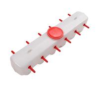 Acouto Lamb Milk Nipples Red Feeder Livestock Feeding Bucket 2 Side with 12 Nipples 9L Capacity Animal Milk Feeder for Piglet Puppy Farm That Feeding Puppies Simultaneous to Lambs