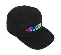 Acouto LED Cap Programmable APP Control Editable Colorful LED Hat for Outdoor Concert Carnival Black Can Freely This Through APP on Edited Your Content of (Black Hat)