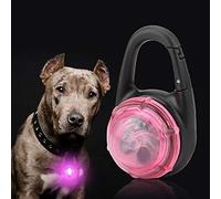 Acouto LED Pet Luminous Collar Necklace ABS Glowing Dog Pendant 2 Flash Modes 5.7 X 3.5 X 2. Cm Water Resistant Clip On Light for Night Walks Indoor Outdoor Pets (Pink)