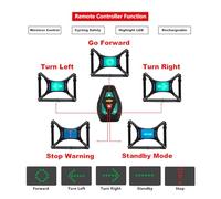 Acouto LED Reflective Vest USB Rechargeable Remote Control Turn Signal Light Vest Warning Assembled Your Be Cycle Just This Own Backpack Adjust Light Can LED (Blue)