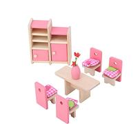 Acouto Lifelike Simulation Wooden Furniture Set for :12 Doll House Accessory Doll House Furniture (Dining room)