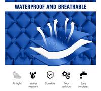 Acouto Lightweight Camping Mat with Air Pillow Portable Air Mattress Backpacking Sleeping Pad Use for Durable Person(Bearing to TPU Made Single Capacity Skin-friendly Nylon (Grey)