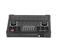 Acouto Live Sound Card Multifunctional Noise Reduction LED Breathing Light Display Live Streaming Voice Changer Sound Board CardLive