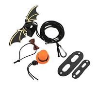 Acouto Lizard Leash Harness Set Adjustable Attached Hat and Bowtie Lizard Rope with Wing for Small Pets ReptileOrange of Cloth Are Very Your Belts Reliable Leather Suitable Cool Seat (Orange hat +