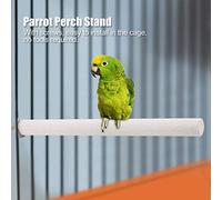 Acouto Loop Perch Durable Tool for White Bird Pet Cage Stand Bar Grinding Toys for Healthier Foot Muscles for Parrots in White, Size #1 (2.5 * 30cm)