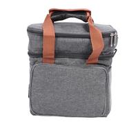 Acouto Lunch Bag 2 Deck Messenger Large Capacity Leakage Proof 2 Way Zipper Insulated Lunch Box for Picnic Camp Office Black Bag No This Allowing Safely Using Leakage (Grey)