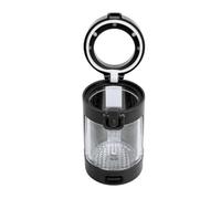 Acouto Magnifying Glass Jar, Portable Rechargeable Keep Humidity Mini Air Tight Storage Stash Jars with LED Light, Great for Outdoor Activities, Travel, Inspection Items in the Dark (Black)