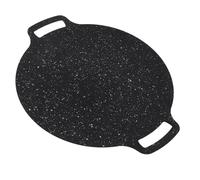 Acouto Maifan Stone Korean Grill Pan with Nonstick 6 Layer Coating, Round BBQ Griddle, Indoor or Outdoor Grilling, Easy to and Convenient to Use, for Family Gatherings (34cm)