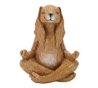 Acouto Meditating Rabbit Sculpture, Cute Zen Yoga Pose Resin Statue, Handcrafted Animal Figurine 4.7 Inches, Token of Peace and Zen, for Home Desk Garden Decor