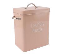 Acouto Metal Laundry Room Container with Spoon Lid, Stainless Steel Detergent Storage Box for Laundry, Rice, Pet Food, Ideal for Farmhouse Décor (Pink)