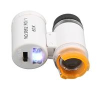 Acouto Microscope Detect Function Portable Clearer Imaging Wide Irradiation LED Microscopewhite 60x Magnification Co MicroscopePortable Microscope60x MicroscopeMini Portable (9882(RD)1 white)