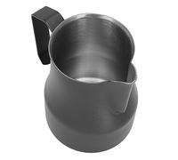 Acouto Milk Frothing Pitcher Coffee Steaming Pitcher 304 Stainless Steel Coffee Milk Cup Frother Cup Olecranon Type Outlet White 450ML Stainproof Unbreakable of Can Steaming is The (Black 450ML)