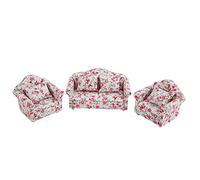 Acouto Mini Dollhaus Furniture Soft Sofa Elegant Flowers with Rear Pillows for a Doll or a Doll's House 1/12 (Small flower cluster)