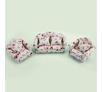 Acouto Mini Dollhaus Furniture Soft Sofa Elegant Flowers with Rear Pillows for a Doll or a Doll's House 1/12 (Large flower clusters)
