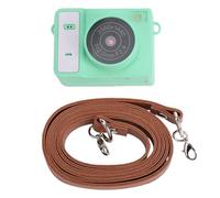 Acouto Mini Retro Digital Camera Vintage Small Camera Tiny Vlogging 2K HD Flip Screen Built in Flash 32GB Type C Leather Strap for Travel Selfies Parties (Green)