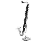 Acouto Miniature Bass Clarinet with Stand and Case,Compact Miniature Musical Instruments Model Ornaments Decor Display,Suitable for Bedroom,Study Room or Somewhere Else