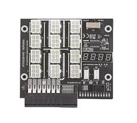 Acouto Mining GPU Board 12 Port 6Pin LED Voltage Display 2200Watts 12V Power Module 800W PSU Board for GPU 2200 Watts Mining Board800W PSU Board12 Port Board500W