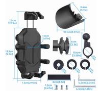 Acouto Motorcycle Phone Holder 360 Degree Rotation Nylon Aluminium Alloy Motorcycle Handlebar Cell Phone Clamp MountMotorcycle HolderVehicles HolderPhone Hold (Handlebar Mount)