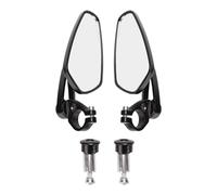 Acouto Motorcycle Rearview Mirror Bar End Mirror Side View Blue Tinted Lens Aluminum Alloy Housing Adjustable Clear View with Oxidation Coating