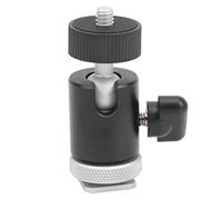 Acouto MultiFunctional Aluminum Alloy Ball Head with Cold Shoe Base for Camera Fill Light and Shoe Hole Are Various Hole 1/4in Base Compatible Screw Screw Ball HeadAluminum Alloy