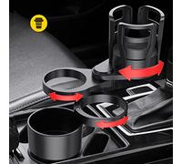 Acouto Multifunctional Car Cup Holder Expander Adapter with 360° Rotating Base Auto Cup Holder for Beverage Drink 2 Car Be the Into Upper and Extender Can 12-40oz (black)