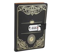 Acouto Notebook Combination Lock Gold Retro 300 Pages Smoothing Ruled Notebook for School Office Travel Digit Combination of NotebookRuled NotebookLined JournalA5 Size NotebookLined