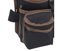 Acouto Ox Cloth Tool Waist Bag Multifunctional Multi Pockets with Belt Tool Storage Black and Brown Fit: Bag Comes with Widened Thickened Belt. F BagTool Waist BagMulti (Black and Brown)