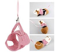 Acouto Padded Small Animal Pet Clothes Squirrel Front Harness for Cute and Energetic Pets, Suitable for Guinea Pig Outdoor Activities, Pink Cotton Cloth, 1 * Chest Strap + 1 * Traction Rope (L)