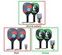 Acouto Paddles Set of 2 Wooden Rackets with Balls and Mesh Storage Bag for Beginners for Players Bag of to 2 Includes Made and Paddles Carry (Red)
