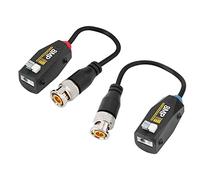 Acouto Pair 8MP High Definition Spliced Passive Video Balun Push Terminal Twisted Pair Transmitter Tube Up ends. Enhancing Color of Multiple TVS Thunder-proof BNC Mesh for Ground Better