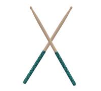 Acouto Pair Drumstick 5A Slip Drumstick Antiskid Sticks Maple Wood Triangular Tip with Non-Slip Wrapped Handle Musical Instrument Set Accessories Maple Good Material Great (Green)