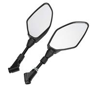 Acouto Pair Motorcycle Rearview Mirrors Universal ABS Black Housing with Mounting Bolts and Caps Thereby the Situation Field and See Allows Driver's of Vehicle to the Handlebar
