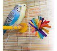 Acouto Pet Bird Toy Interactive Wooden Parakeet Chew Teeth Grind Stick Toys Consists Lots of Sticks Rotati Pet ToyPet Bird ToysParrot ToysInteractive Chew for ParrotParakeet