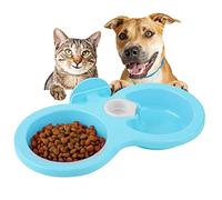 Acouto Pet Cat Dog Puppy Double Bowl Hanging Food Feeder For Crate Small Hanging Pet Food Bowel Bowl Bowel Feeder For Onto For to Lock the (Blue)