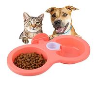 Acouto Pet Cat Dog Puppy Double Bowl Hanging Food Feeder For Crate Small Hanging Pet Food Bowel Bowl Bowel Feeder For Onto For to Lock the (Pink)
