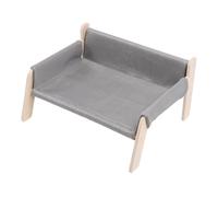 Acouto Pet Couch Bed Pine Wood Stylish Look Versatile Anxiety Relief Elevated Cat Dog Sofa Bed for Home Indoor Durability Bearing the Look High Pine Crafted Offers Warping (Grey)