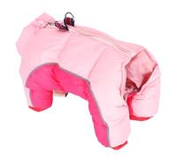 Acouto Pet Dog Winter Keep Warm Windproof Clothes Clothing Four Legs with Back Zipper Pink10# Pet ClothesPet Winter ClothesDog the and on Color (10#)